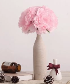 Silkflowersfactory Artificial Flowers 5 Heads | 11" Tall Artificial Bush Peony Bouquet - Pink 30 Silkflowersfactory Artificial Flowers 5 Heads | 11