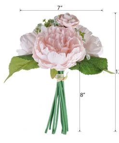 Silkflowersfactory 12'' Tall Blush | Rose Gold Artificial Peony Silk Peonies Bouquet Artificial Flowers 19 Silkflowersfactory 12'' Tall Blush | Rose Gold Artificial Peony Silk Peonies Bouquet Artificial Flowers