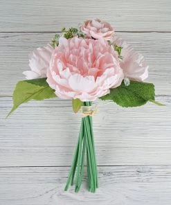 Silkflowersfactory 12'' Tall Blush | Rose Gold Artificial Peony Silk Peonies Bouquet Artificial Flowers 20 Silkflowersfactory 12'' Tall Blush | Rose Gold Artificial Peony Silk Peonies Bouquet Artificial Flowers