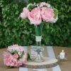 Silkflowersfactory Artificial Flowers 12'' Tall Pink Artificial Peony Silk Flowers Bouquet 2 Silkflowersfactory Artificial Flowers 12'' Tall Pink Artificial Peony Silk Flowers Bouquet