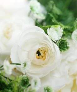 Silkflowersfactory Artificial Flowers 12'' Tall White Artificial Peony Silk Flowers Bouquet