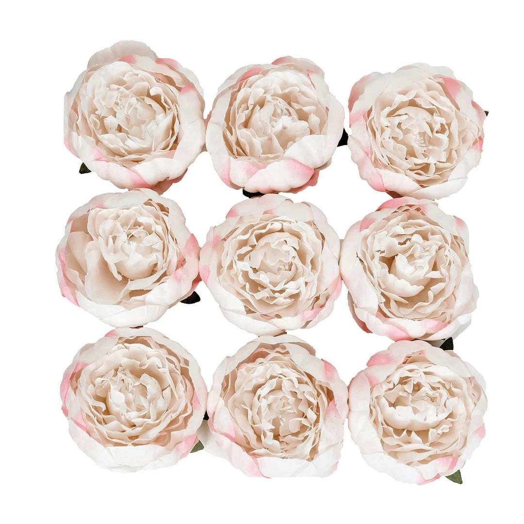 HIER_1130 Artificial Flowers 10 Pack | 3" Blush/Rose Gold Artificial Peony Flower Heads 5 HIER_1130 Artificial Flowers 10 Pack | 3" Blush/Rose Gold Artificial Peony Flower Heads