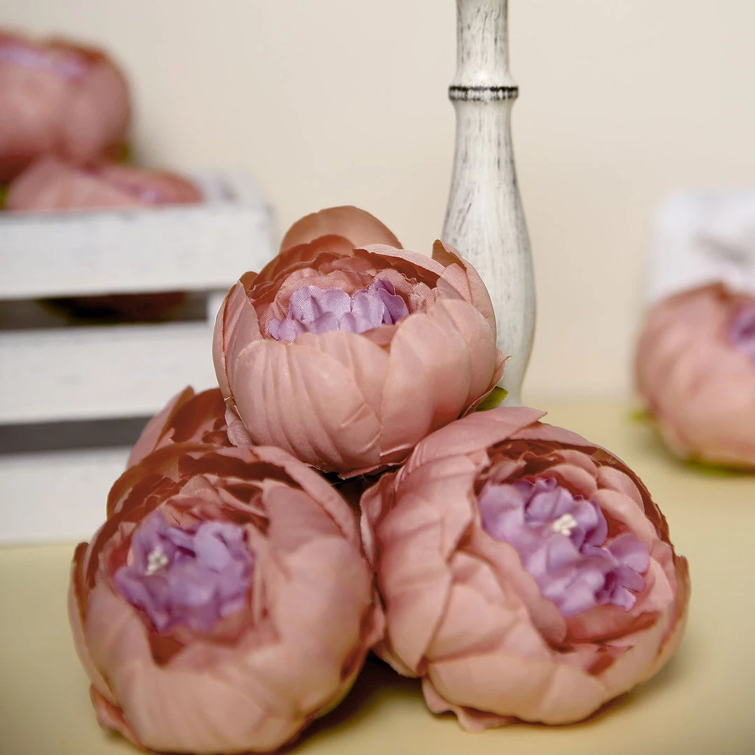 HIER_1130 10 Pack | 3" Dusty Rose Artificial Peony Flower Heads Artificial Flowers 11 HIER_1130 10 Pack | 3" Dusty Rose Artificial Peony Flower Heads Artificial Flowers