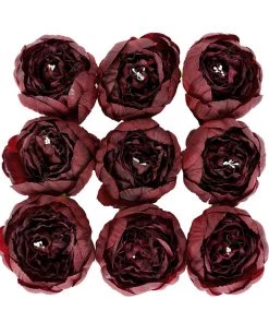 HIER_1130 10 Pack | 3" Burgundy Artificial Peony Flower Heads Artificial Flowers 16 HIER_1130 10 Pack | 3