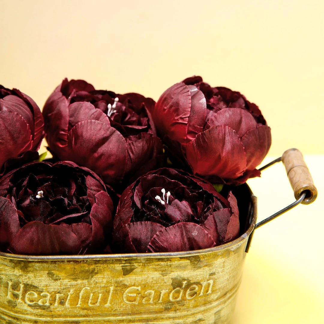 HIER_1130 10 Pack | 3" Burgundy Artificial Peony Flower Heads Artificial Flowers 13 HIER_1130 10 Pack | 3" Burgundy Artificial Peony Flower Heads Artificial Flowers