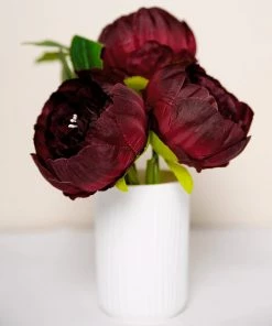 HIER_1130 10 Pack | 3" Burgundy Artificial Peony Flower Heads Artificial Flowers 23 HIER_1130 10 Pack | 3