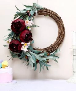 HIER_1130 10 Pack | 3" Burgundy Artificial Peony Flower Heads Artificial Flowers 20 HIER_1130 10 Pack | 3