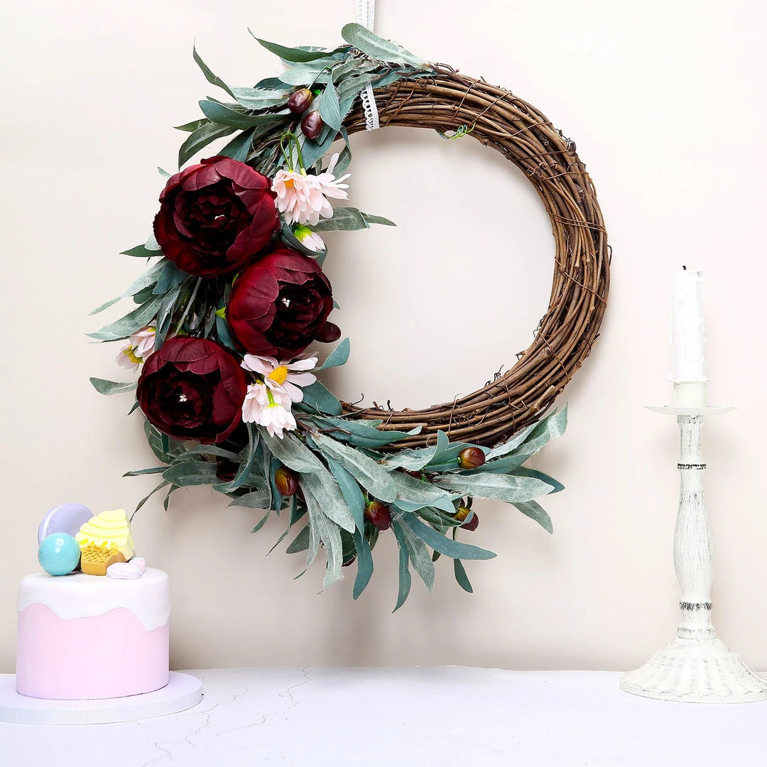 HIER_1130 10 Pack | 3" Burgundy Artificial Peony Flower Heads Artificial Flowers 9 HIER_1130 10 Pack | 3" Burgundy Artificial Peony Flower Heads Artificial Flowers