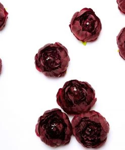 HIER_1130 10 Pack | 3" Burgundy Artificial Peony Flower Heads Artificial Flowers