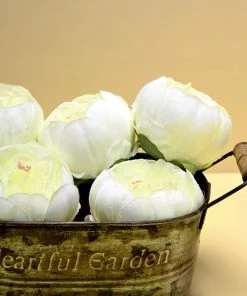 HIER_1130 10 Pack | 3" Cream Artificial Peony Flower Heads 23 HIER_1130 10 Pack | 3