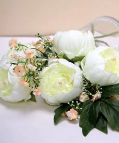 HIER_1130 10 Pack | 3" Cream Artificial Peony Flower Heads