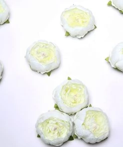 HIER_1130 10 Pack | 3" Cream Artificial Peony Flower Heads