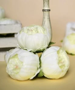 HIER_1130 10 Pack | 3" Cream Artificial Peony Flower Heads 24 HIER_1130 10 Pack | 3