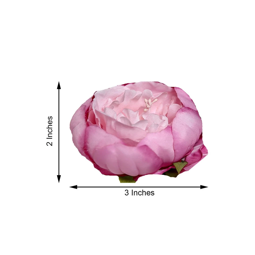 HIER_1130 Artificial Flowers 10 Pack | 3" Pink/Lavender Artificial Peony Flower Heads 8 HIER_1130 Artificial Flowers 10 Pack | 3" Pink/Lavender Artificial Peony Flower Heads