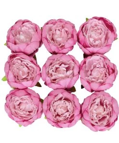HIER_1130 Artificial Flowers 10 Pack | 3" Pink/Lavender Artificial Peony Flower Heads 17 HIER_1130 Artificial Flowers 10 Pack | 3