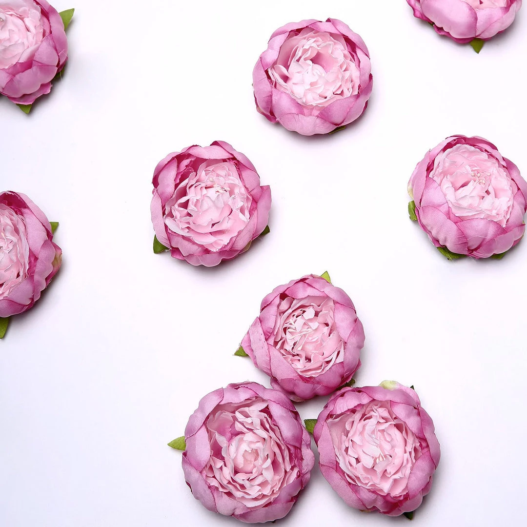 HIER_1130 Artificial Flowers 10 Pack | 3" Pink/Lavender Artificial Peony Flower Heads 3 HIER_1130 Artificial Flowers 10 Pack | 3" Pink/Lavender Artificial Peony Flower Heads