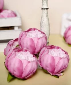HIER_1130 Artificial Flowers 10 Pack | 3" Pink/Lavender Artificial Peony Flower Heads 22 HIER_1130 Artificial Flowers 10 Pack | 3