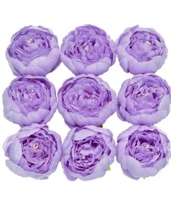 HIER_1130 Artificial Flowers 10 Pack | 3" Lavender Artificial Peony Flower Heads 17 HIER_1130 Artificial Flowers 10 Pack | 3