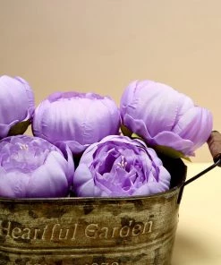 HIER_1130 Artificial Flowers 10 Pack | 3" Lavender Artificial Peony Flower Heads 23 HIER_1130 Artificial Flowers 10 Pack | 3
