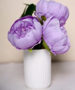 HIER_1130 Artificial Flowers 10 Pack | 3" Lavender Artificial Peony Flower Heads 26 HIER_1130 Artificial Flowers 10 Pack | 3