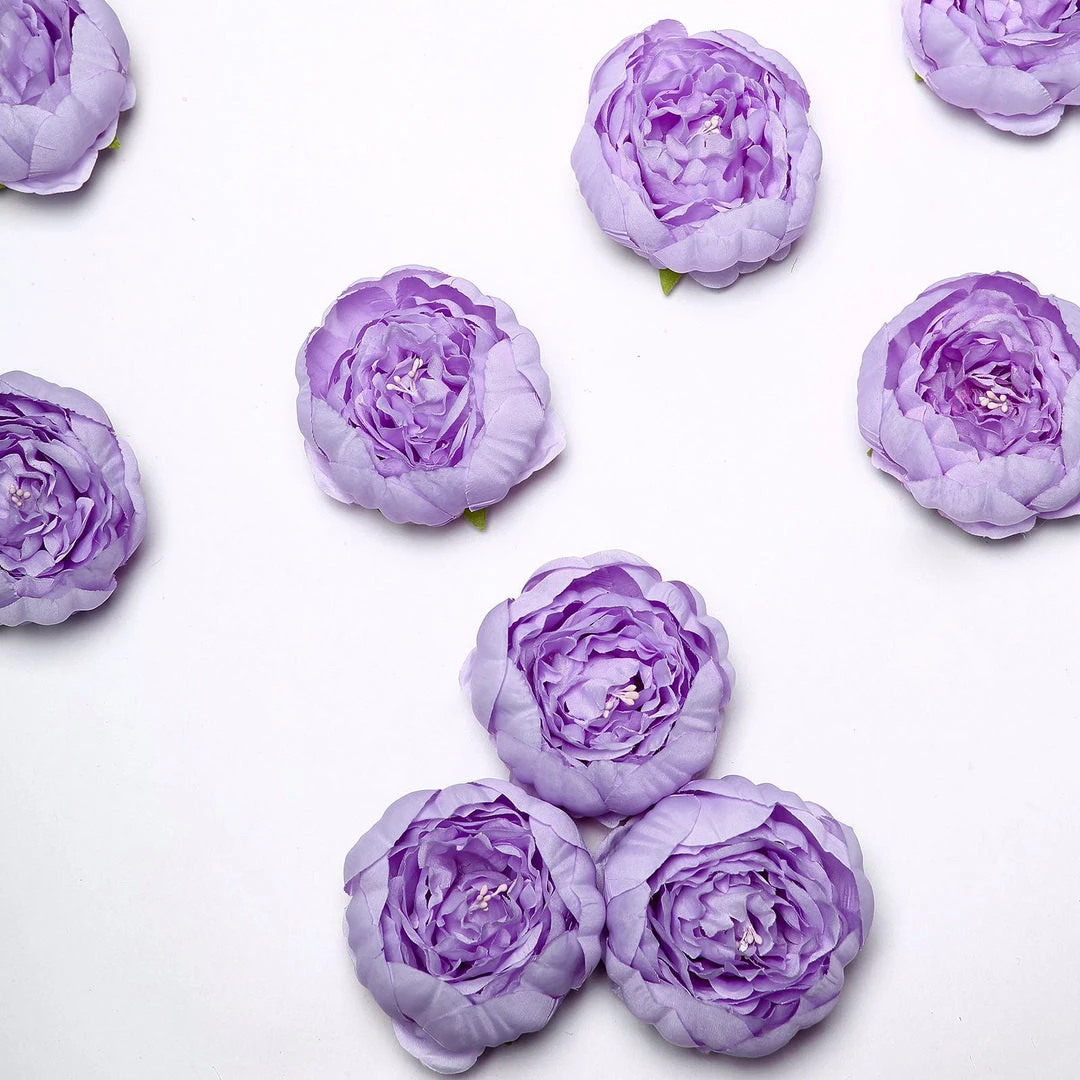 HIER_1130 Artificial Flowers 10 Pack | 3" Lavender Artificial Peony Flower Heads 3 HIER_1130 Artificial Flowers 10 Pack | 3" Lavender Artificial Peony Flower Heads
