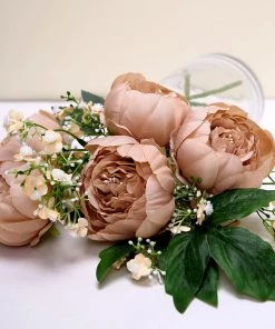 HIER_1130 10 Pack | 3" Mauve Artificial Peony Flower Heads