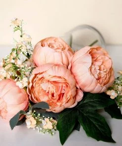 HIER_1130 10 Pack | 3" Peach Artificial Peony Flower Heads Artificial Flowers