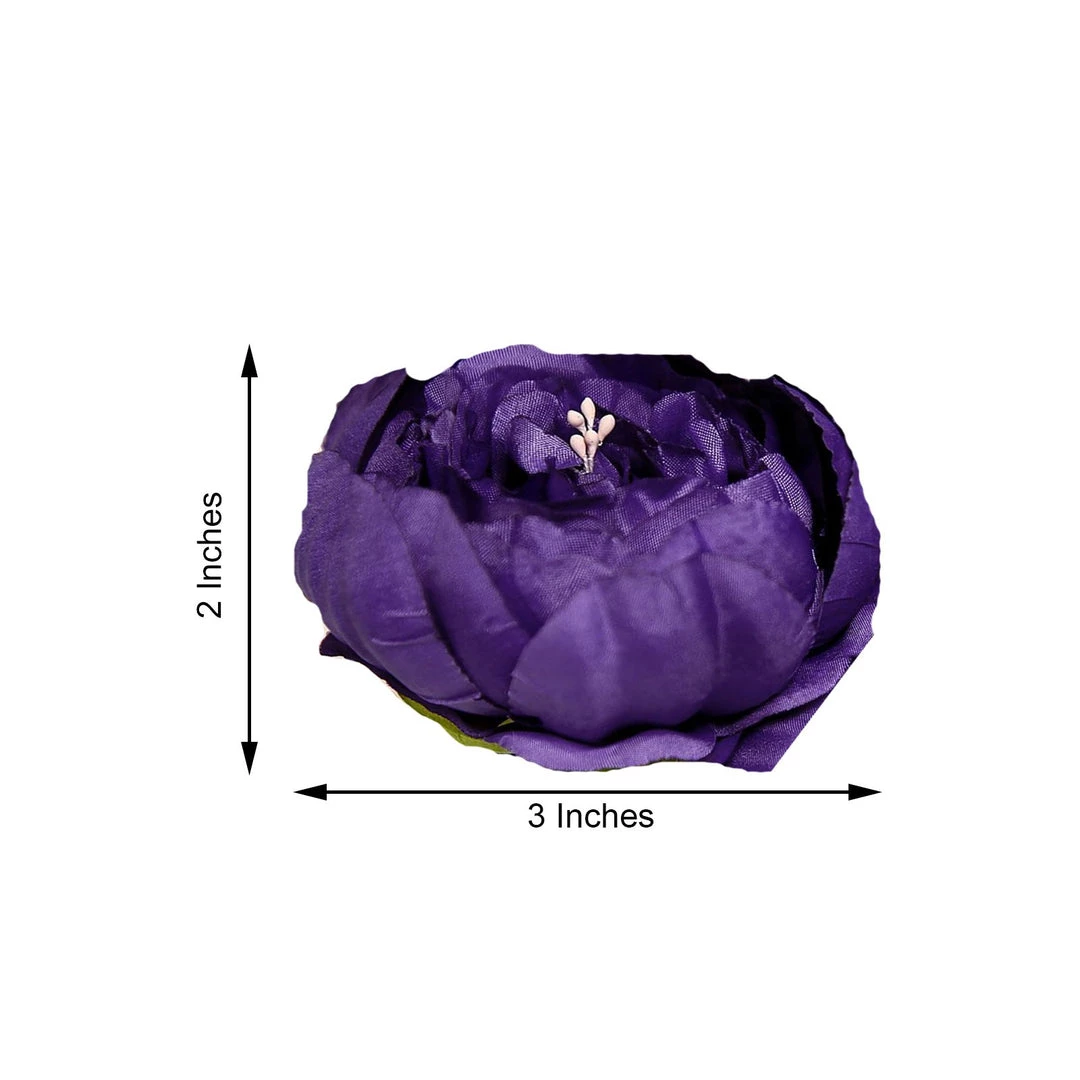 HIER_1130 Artificial Flowers 10 Pack | 3" Purple Artificial Peony Flower Heads 8 HIER_1130 Artificial Flowers 10 Pack | 3" Purple Artificial Peony Flower Heads