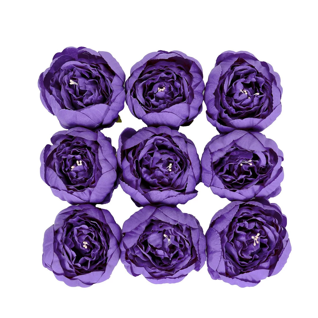 HIER_1130 Artificial Flowers 10 Pack | 3" Purple Artificial Peony Flower Heads 5 HIER_1130 Artificial Flowers 10 Pack | 3" Purple Artificial Peony Flower Heads