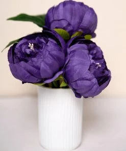 HIER_1130 Artificial Flowers 10 Pack | 3" Purple Artificial Peony Flower Heads 23 HIER_1130 Artificial Flowers 10 Pack | 3