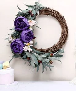 HIER_1130 Artificial Flowers 10 Pack | 3" Purple Artificial Peony Flower Heads 20 HIER_1130 Artificial Flowers 10 Pack | 3