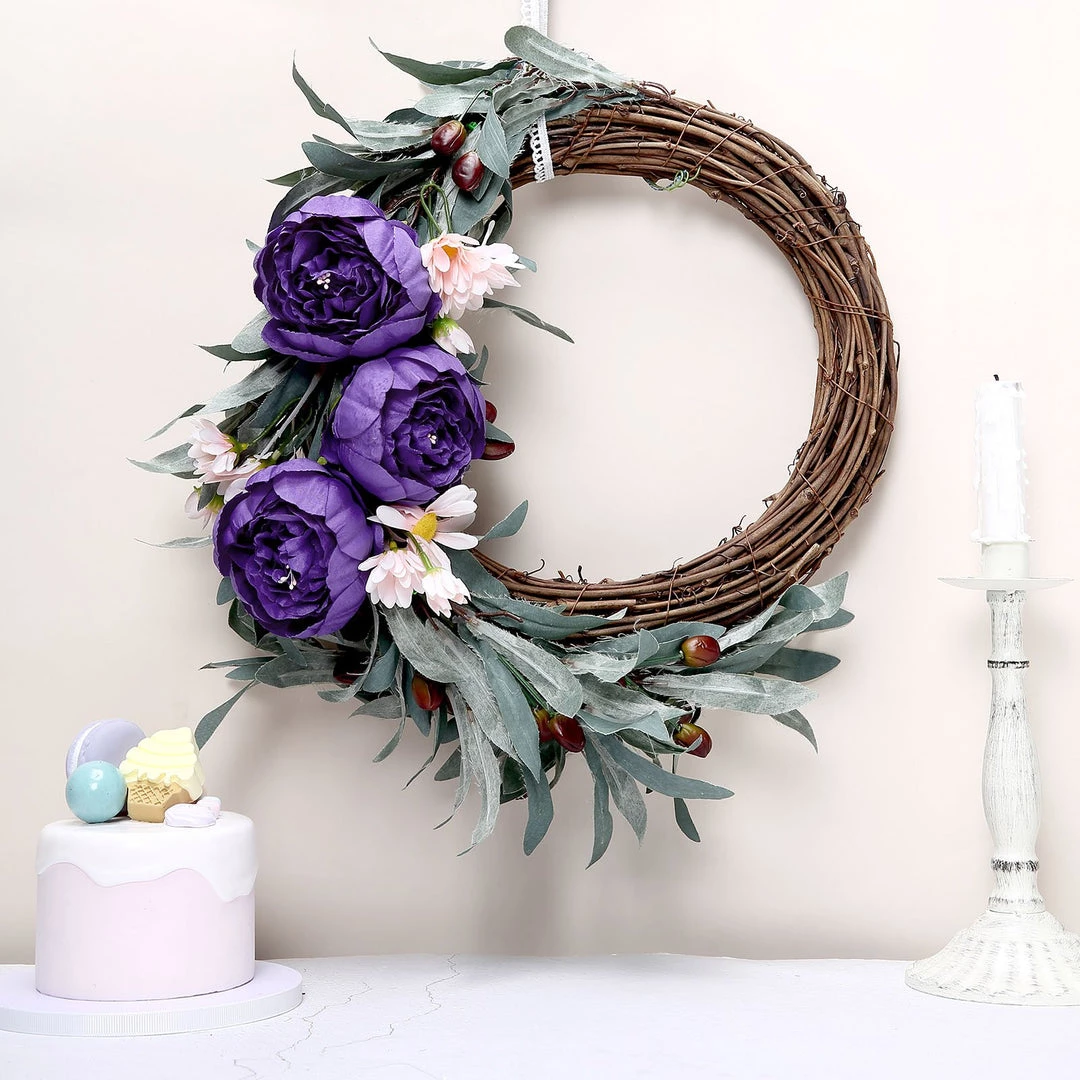 HIER_1130 Artificial Flowers 10 Pack | 3" Purple Artificial Peony Flower Heads 9 HIER_1130 Artificial Flowers 10 Pack | 3" Purple Artificial Peony Flower Heads