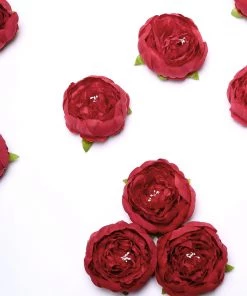 HIER_1130 10 Pack | 3" Red Artificial Peony Flower Heads Artificial Flowers