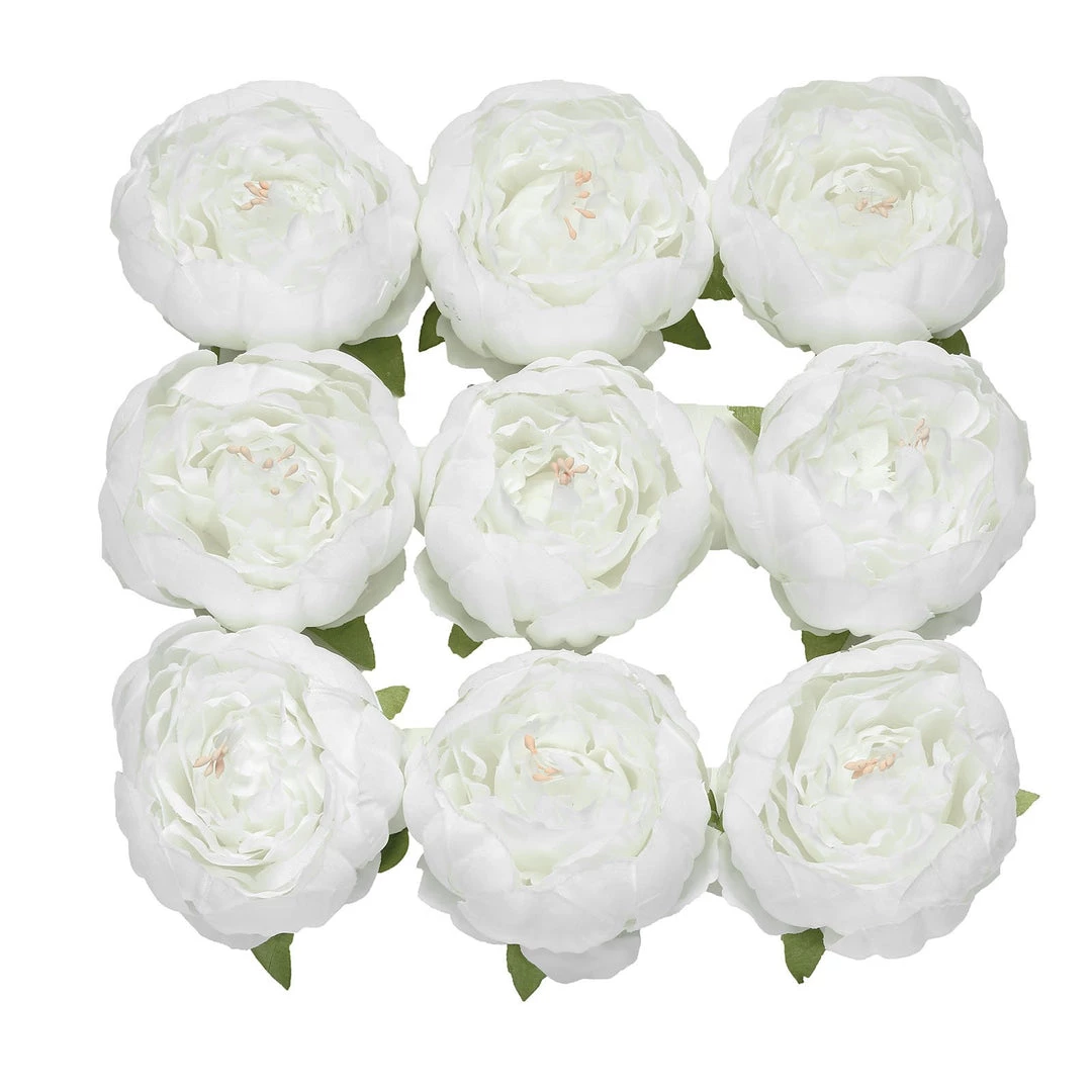 HIER_1130 10 Pack | 3" White Artificial Peony Flower Heads Artificial Flowers 5 HIER_1130 10 Pack | 3" White Artificial Peony Flower Heads Artificial Flowers
