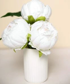 HIER_1130 10 Pack | 3" White Artificial Peony Flower Heads Artificial Flowers 23 HIER_1130 10 Pack | 3