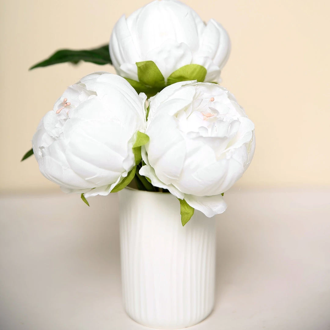 HIER_1130 10 Pack | 3" White Artificial Peony Flower Heads Artificial Flowers 12 HIER_1130 10 Pack | 3" White Artificial Peony Flower Heads Artificial Flowers