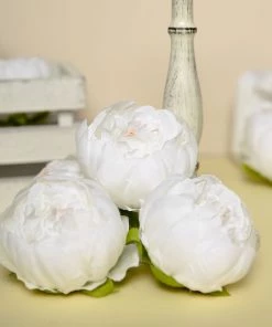 HIER_1130 10 Pack | 3" White Artificial Peony Flower Heads Artificial Flowers 22 HIER_1130 10 Pack | 3
