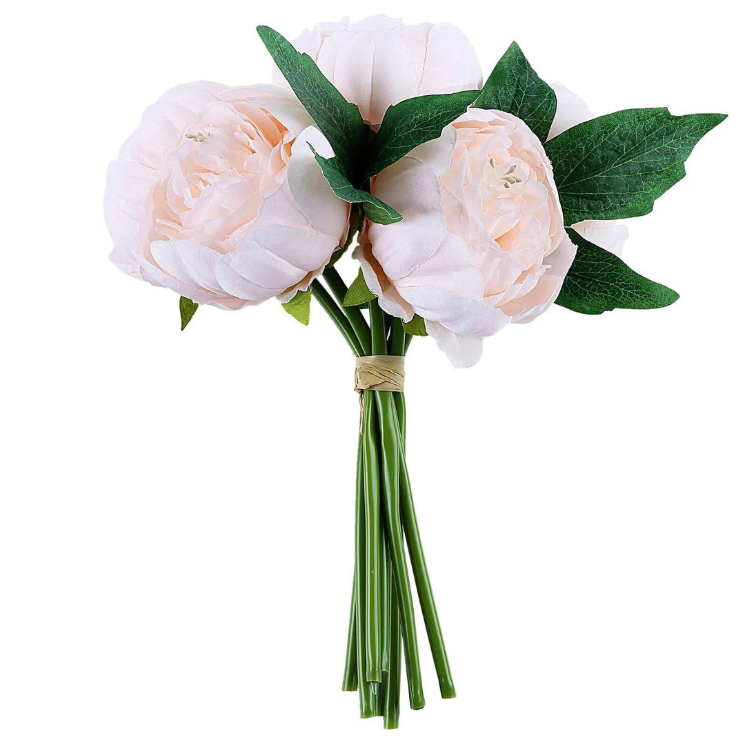 Silkflowersfactory 10" Tall | 5 Heads Artificial Silk Peonies, Peony Flower Bouquet - Rose Gold | Blush Artificial Flowers 5 Silkflowersfactory 10" Tall | 5 Heads Artificial Silk Peonies, Peony Flower Bouquet - Rose Gold | Blush Artificial Flowers