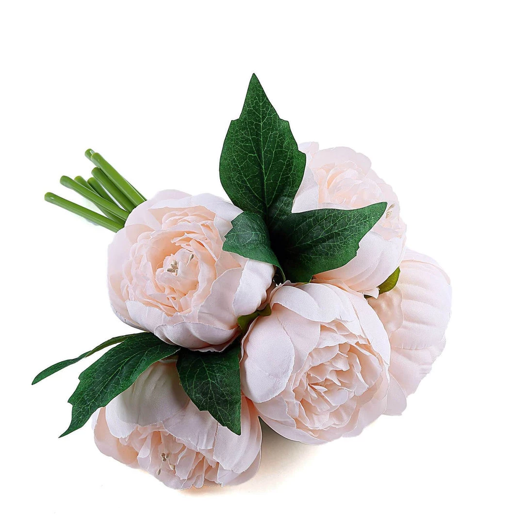 Silkflowersfactory 10" Tall | 5 Heads Artificial Silk Peonies, Peony Flower Bouquet - Rose Gold | Blush Artificial Flowers 14 Silkflowersfactory 10" Tall | 5 Heads Artificial Silk Peonies, Peony Flower Bouquet - Rose Gold | Blush Artificial Flowers