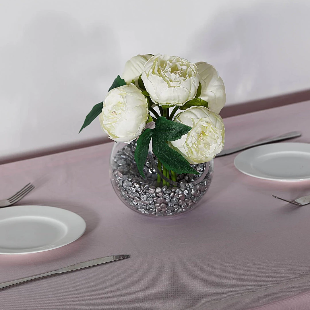 Silkflowersfactory Artificial Flowers 10" Tall | 5 Heads Artificial Cream Silk Peonies, Peony Flower Bouquet 12 Silkflowersfactory Artificial Flowers 10" Tall | 5 Heads Artificial Cream Silk Peonies, Peony Flower Bouquet