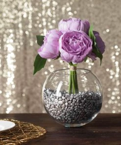 Silkflowersfactory 10" Tall | 5 Heads Artificial Lavender Silk Peonies, Peony Flower Bouquet Artificial Flowers 20 Silkflowersfactory 10