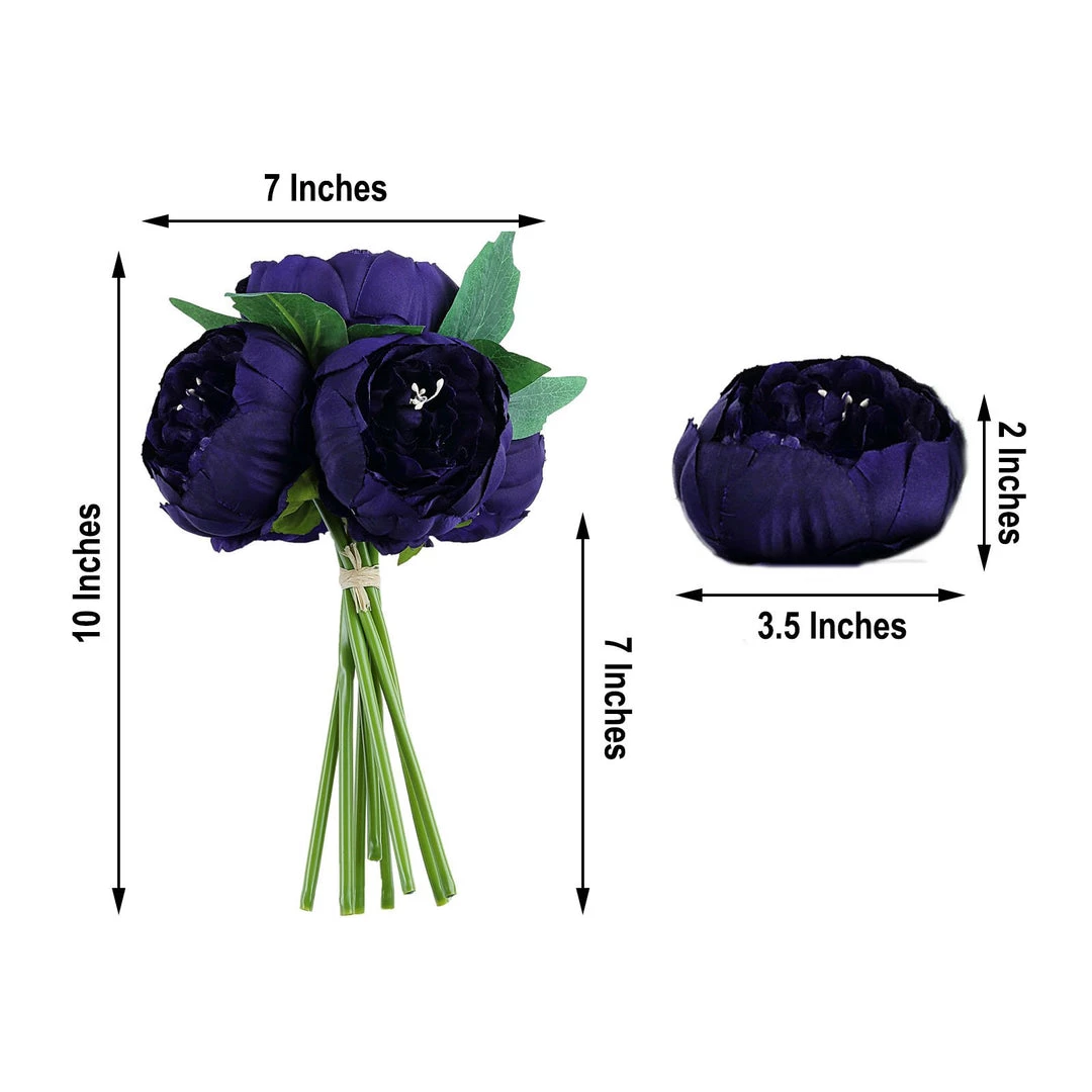 Silkflowersfactory 10" Tall | 5 Heads Artificial Purple Silk Peonies, Peony Flower Bouquet 6 Silkflowersfactory 10" Tall | 5 Heads Artificial Purple Silk Peonies, Peony Flower Bouquet