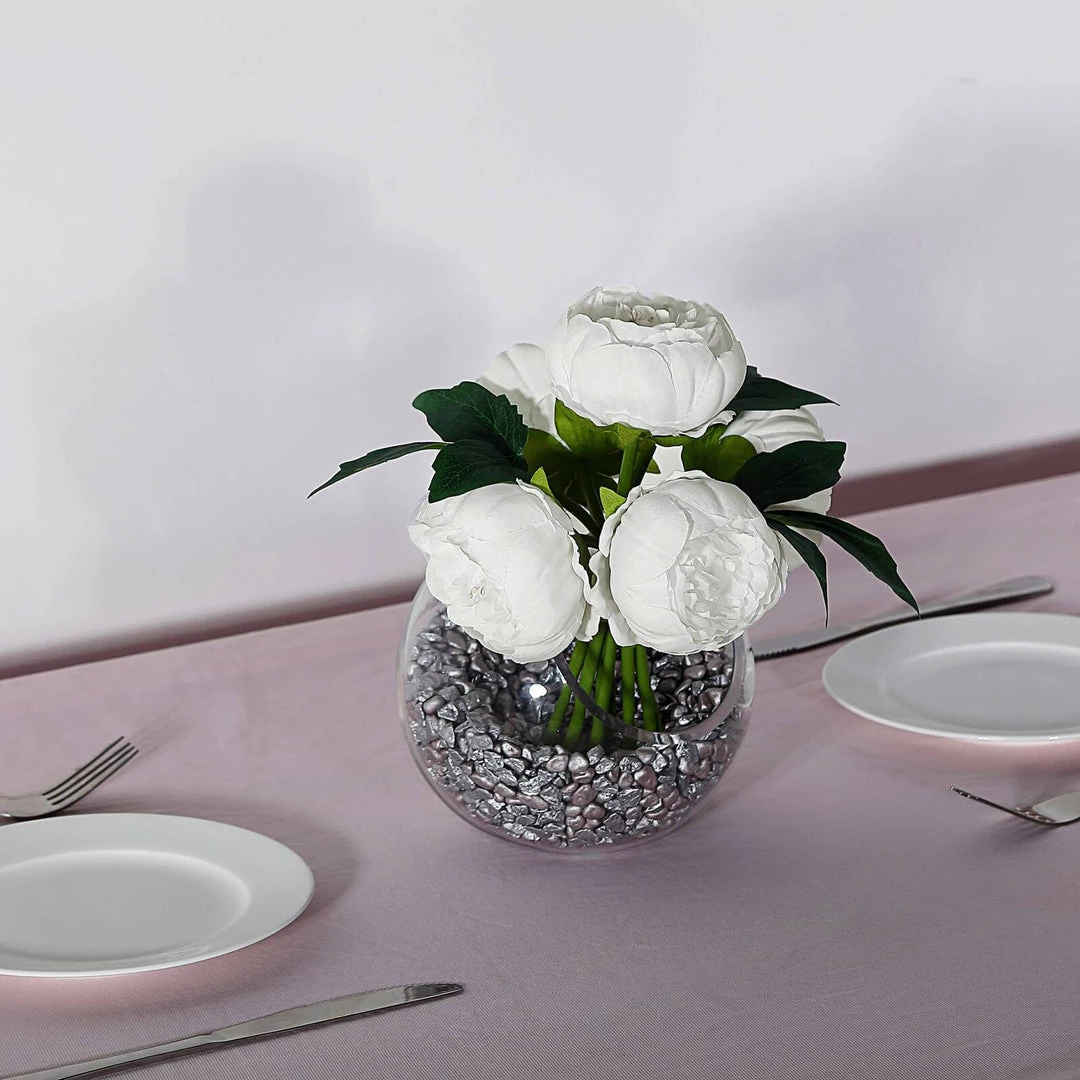 Silkflowersfactory 10" Tall | 5 Heads Artificial White Silk Peonies, Peony Flower Bouquet Artificial Flowers 13 Silkflowersfactory 10" Tall | 5 Heads Artificial White Silk Peonies, Peony Flower Bouquet Artificial Flowers