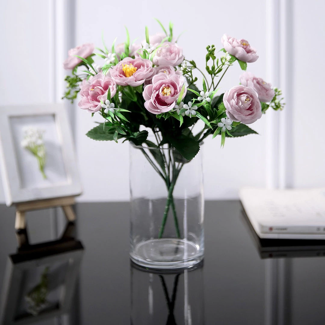 HIER_1130 Artificial Flowers 4 Bushes | 12" Lavender Artificial Peony Flower Bouquet, Silk Flower Arrangements 4 HIER_1130 Artificial Flowers 4 Bushes | 12" Lavender Artificial Peony Flower Bouquet, Silk Flower Arrangements