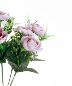 HIER_1130 Artificial Flowers 4 Bushes | 12" Lavender Artificial Peony Flower Bouquet, Silk Flower Arrangements 27 HIER_1130 Artificial Flowers 4 Bushes | 12