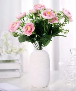 HIER_1130 4 Bushes | 12" Pink Artificial Peony Flower Bouquet, Silk Flower Arrangements Artificial Flowers 21 HIER_1130 4 Bushes | 12