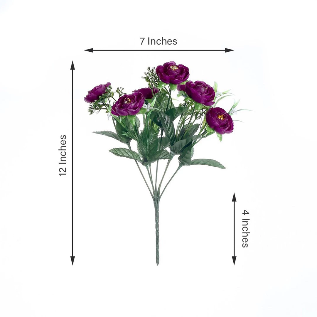 HIER_1130 4 Bushes | 12" Purple Artificial Peony Flower Bouquet, Silk Flower Arrangements Artificial Flowers 8 HIER_1130 4 Bushes | 12" Purple Artificial Peony Flower Bouquet, Silk Flower Arrangements Artificial Flowers