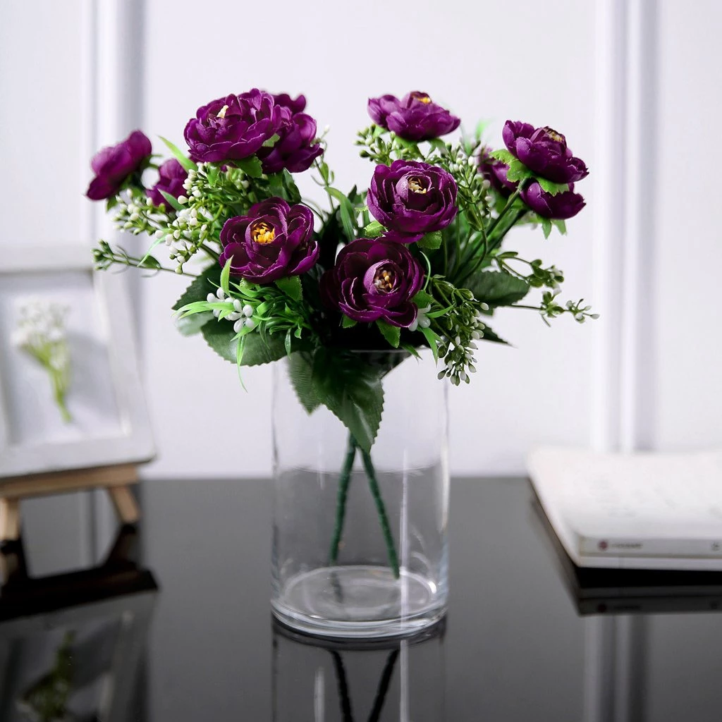 HIER_1130 4 Bushes | 12" Purple Artificial Peony Flower Bouquet, Silk Flower Arrangements Artificial Flowers 4 HIER_1130 4 Bushes | 12" Purple Artificial Peony Flower Bouquet, Silk Flower Arrangements Artificial Flowers