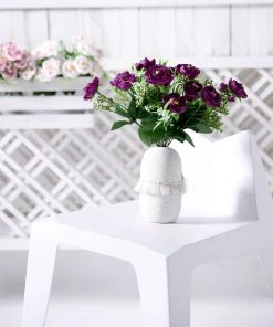 HIER_1130 4 Bushes | 12" Purple Artificial Peony Flower Bouquet, Silk Flower Arrangements Artificial Flowers 22 HIER_1130 4 Bushes | 12