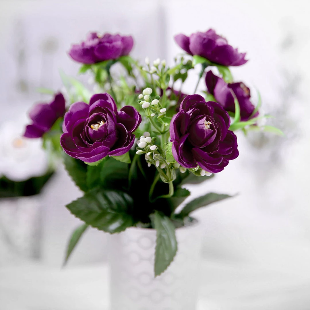 HIER_1130 4 Bushes | 12" Purple Artificial Peony Flower Bouquet, Silk Flower Arrangements Artificial Flowers 14 HIER_1130 4 Bushes | 12" Purple Artificial Peony Flower Bouquet, Silk Flower Arrangements Artificial Flowers
